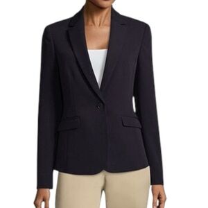 LN Worthington Classic Black Essential All Season Fitted Flap Pocket Blazer - 12